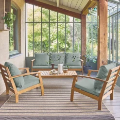 Conjunto de jardim em madeira de acácia, 5 lugares