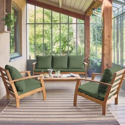 Conjunto de jardim em madeira de acácia, 5 lugares