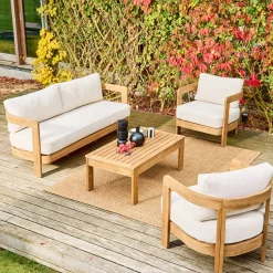 Conjunto de jardim em madeira de acácia, 4 pessoas