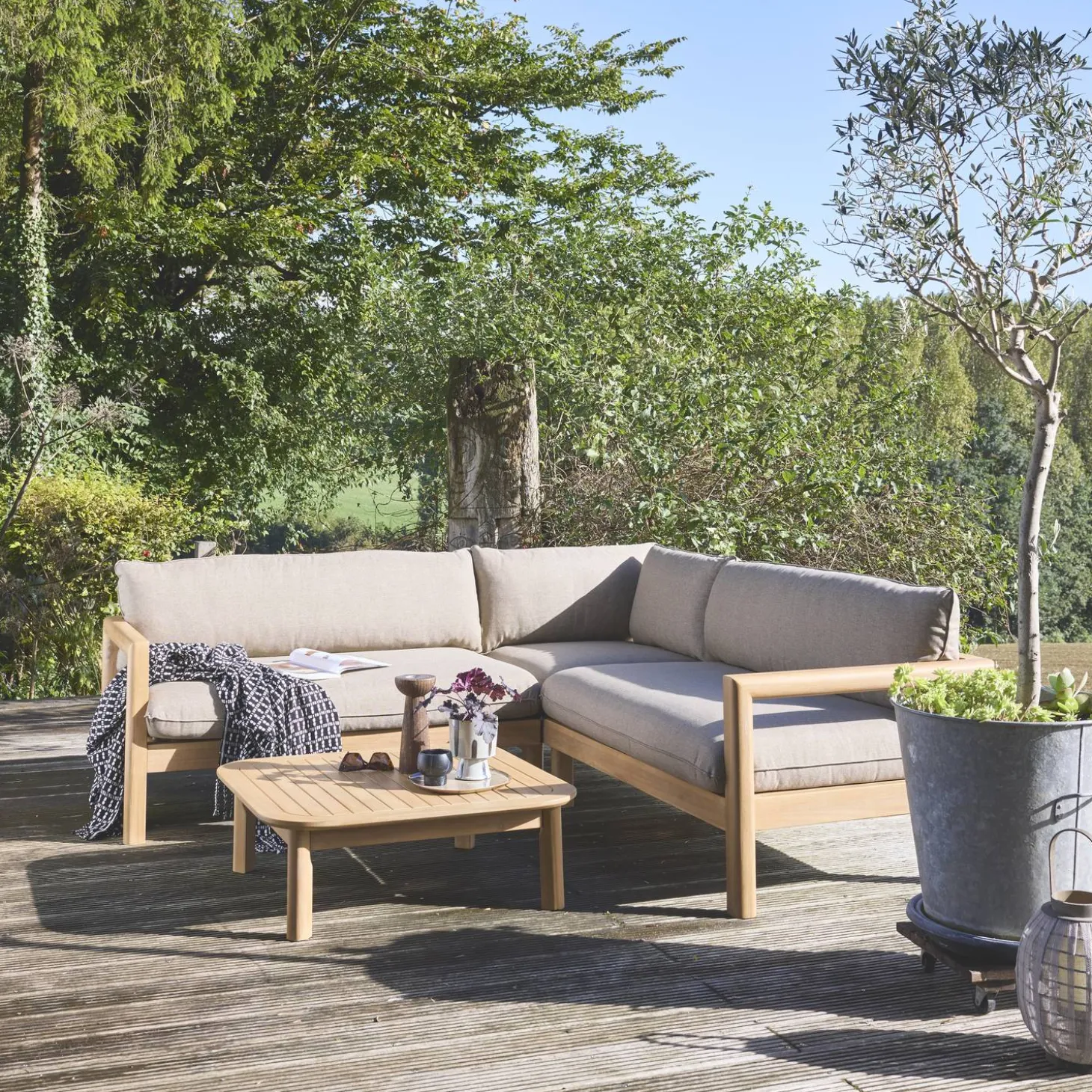 Conjunto de jardim em madeira de acácia, 5 lugares