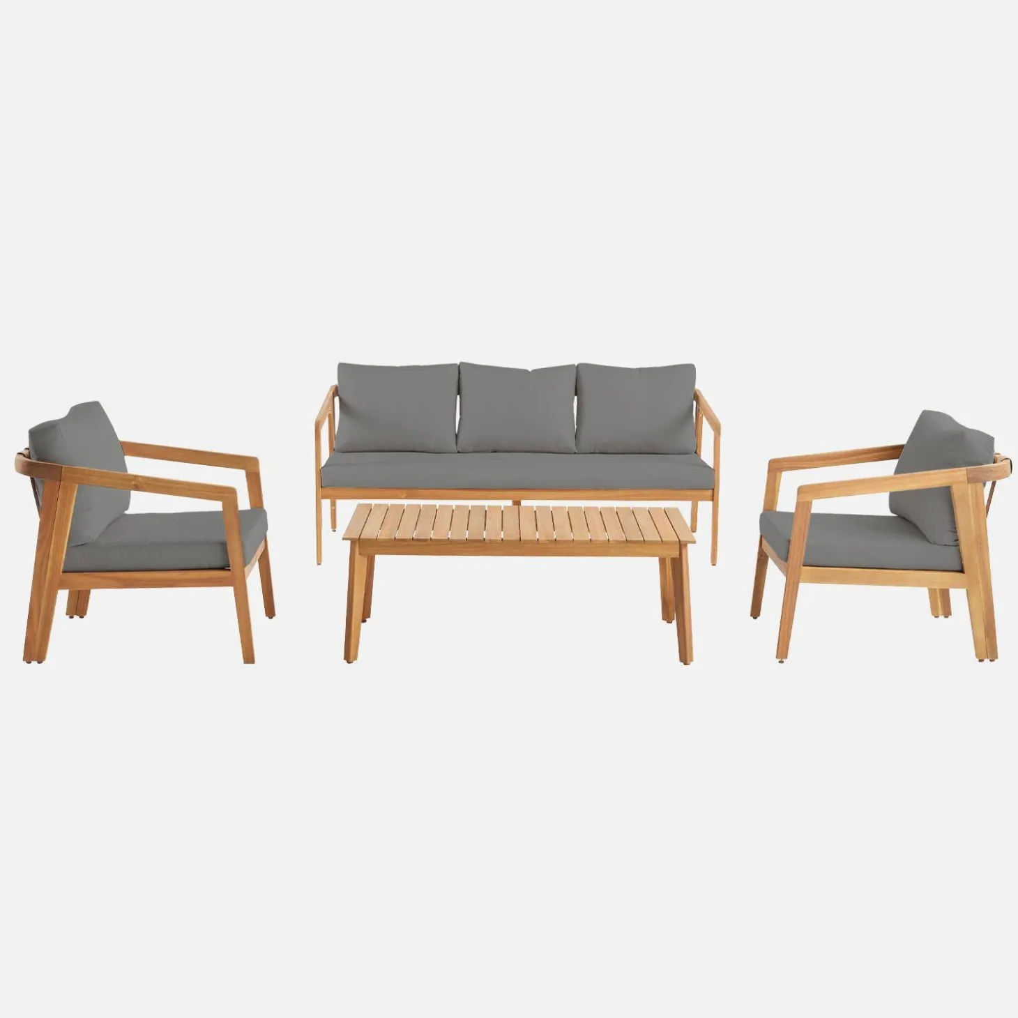Conjunto de jardim em madeira de acácia para 5 pessoas