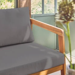 Conjunto de jardim em madeira de acácia para 5 pessoas