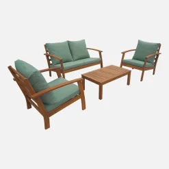 Conjunto de jardim em madeira de acácia, 4 lugares