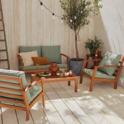 Conjunto de jardim em madeira de acácia, 4 lugares