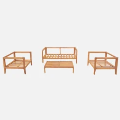 Conjunto de jardim em madeira de acácia, 4 lugares
