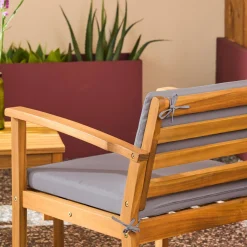Conjunto de jardim em madeira de acácia, 4 lugares