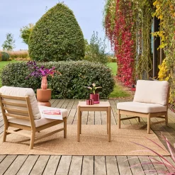 Conjunto de jardim em madeira de acácia, 2 lugares