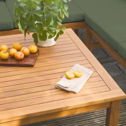 Conjunto de jardim em ângulo de acácia, 5 lugares