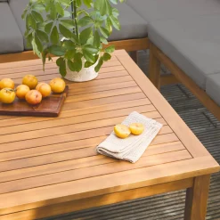 Conjunto de jardim em ângulo de acácia, 5 lugares