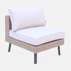 Conjunto de jardim em resina com sófá, poltrona e mesa de centro , 5 lugares