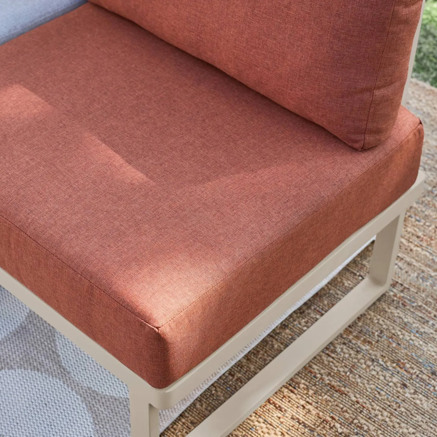 Conjunto de jardim modular em alumínio, 4 lugares