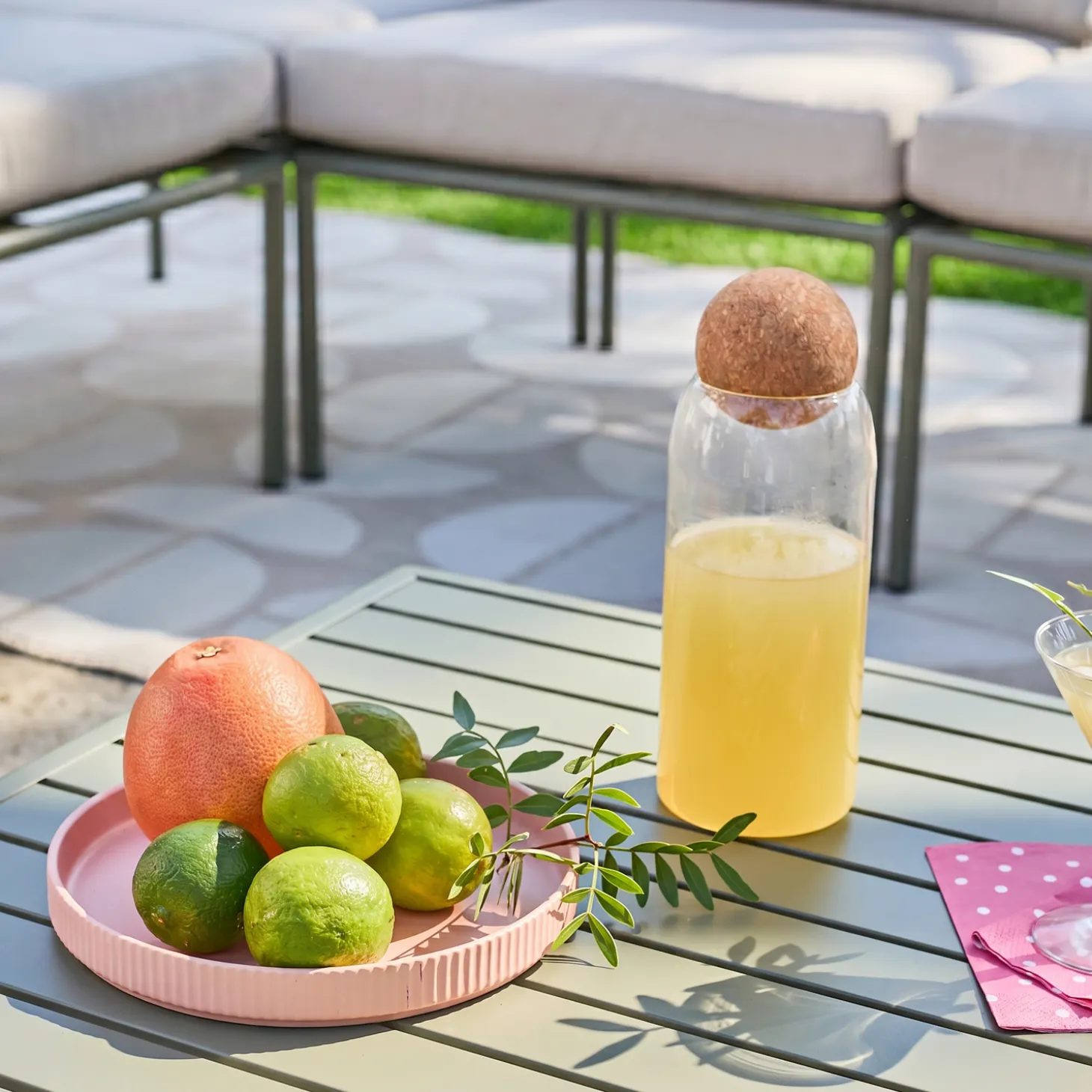 Conjunto de jardim modular em alumínio, 4 lugares