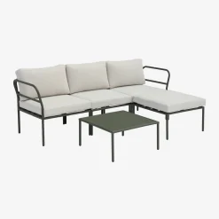 Conjunto de jardim modular em alumínio, 4 lugares