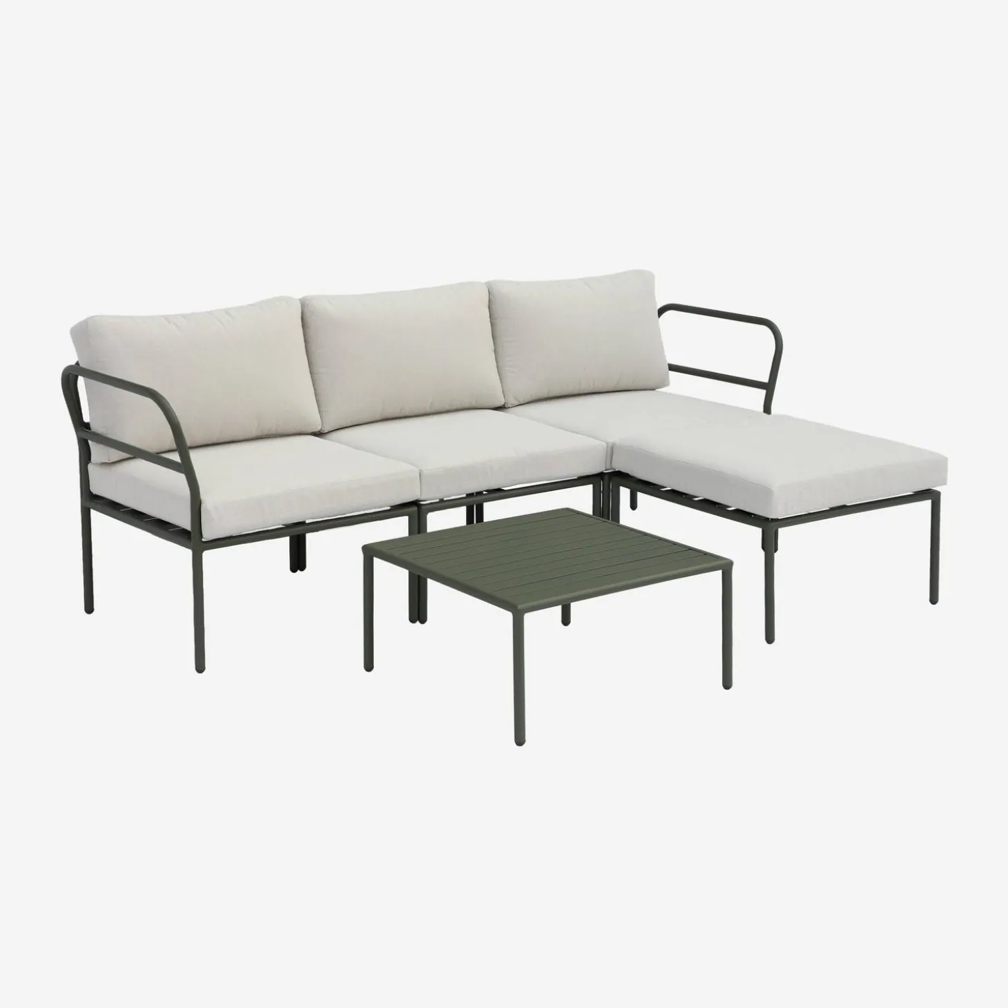 Conjunto de jardim modular em alumínio, 4 lugares