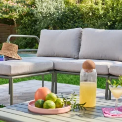 Conjunto de jardim modular em alumínio, 4 lugares