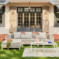 Conjunto de jardim modular em alumínio, 4 lugares