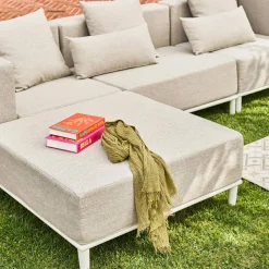 Conjunto de jardim modular em alumínio, 4 lugares