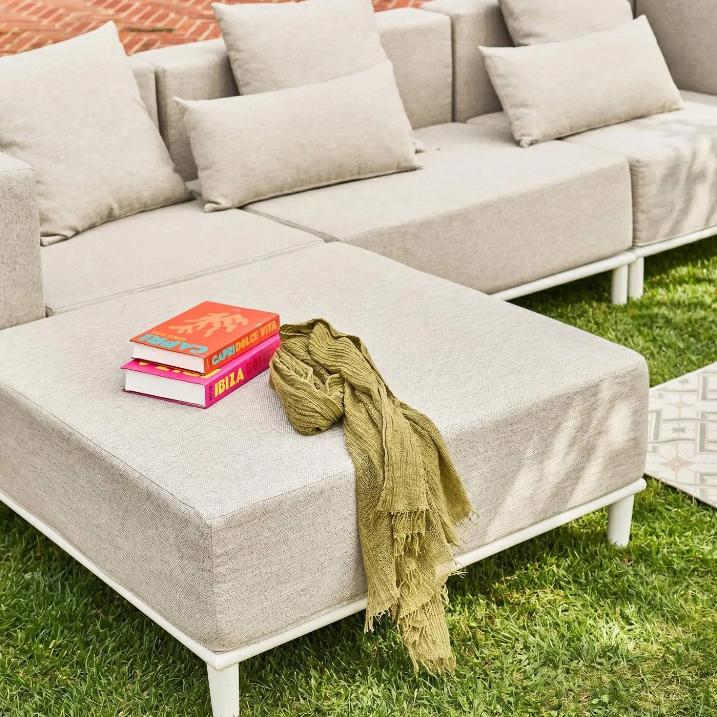 Conjunto de jardim modular em alumínio, 4 lugares