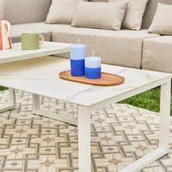 Conjunto de jardim modular em alumínio, 4 lugares