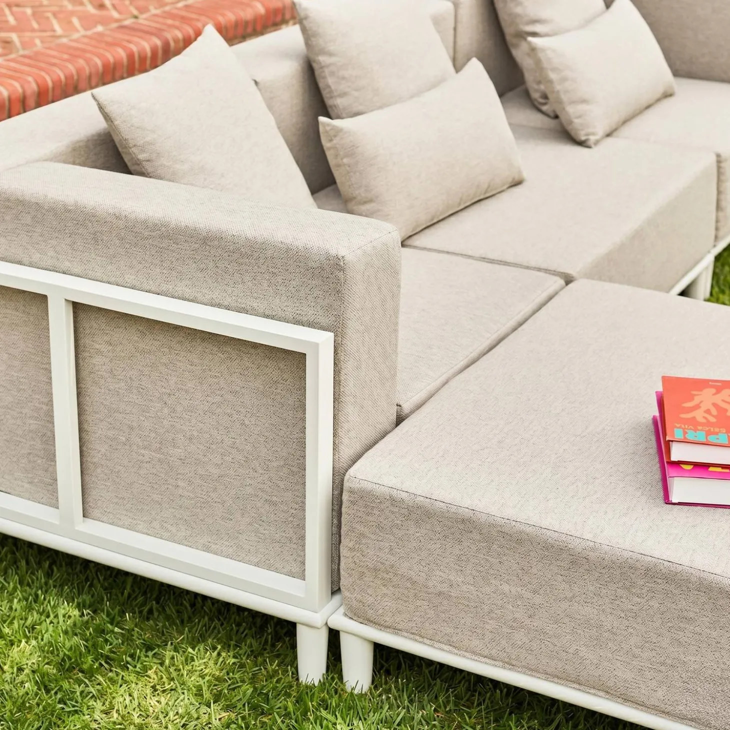 Conjunto de jardim modular em alumínio, 4 lugares