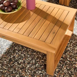 Conjunto de jardim modular em madeira de acácia, 4 lugares