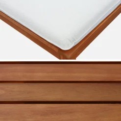 Conjunto de jardim modular em madeira de acácia e bouclé com apoio de braços, 3 lugares