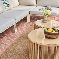 Conjunto de jardim modular em alumínio e cordas, 5 lugares