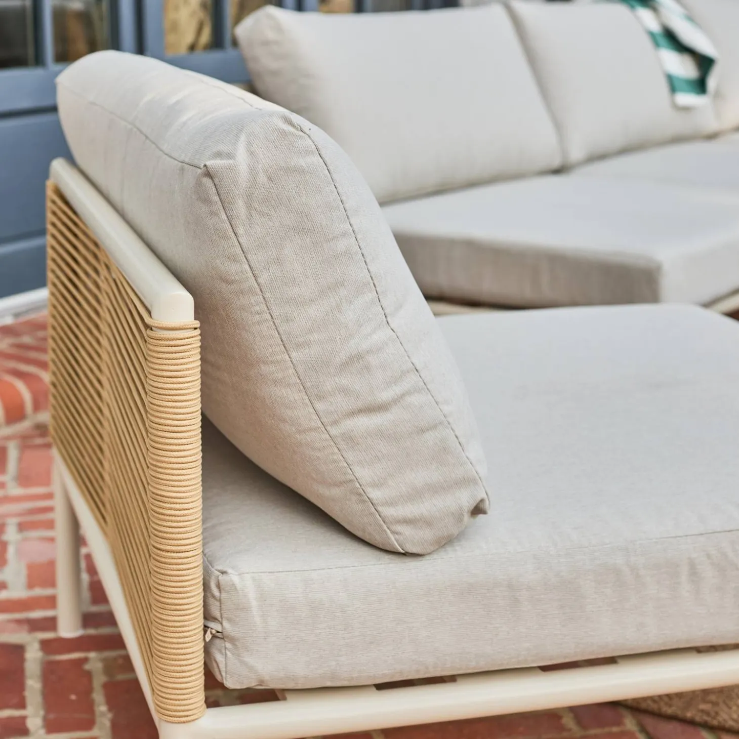 Conjunto de jardim modular em alumínio e cordas, 5 lugares