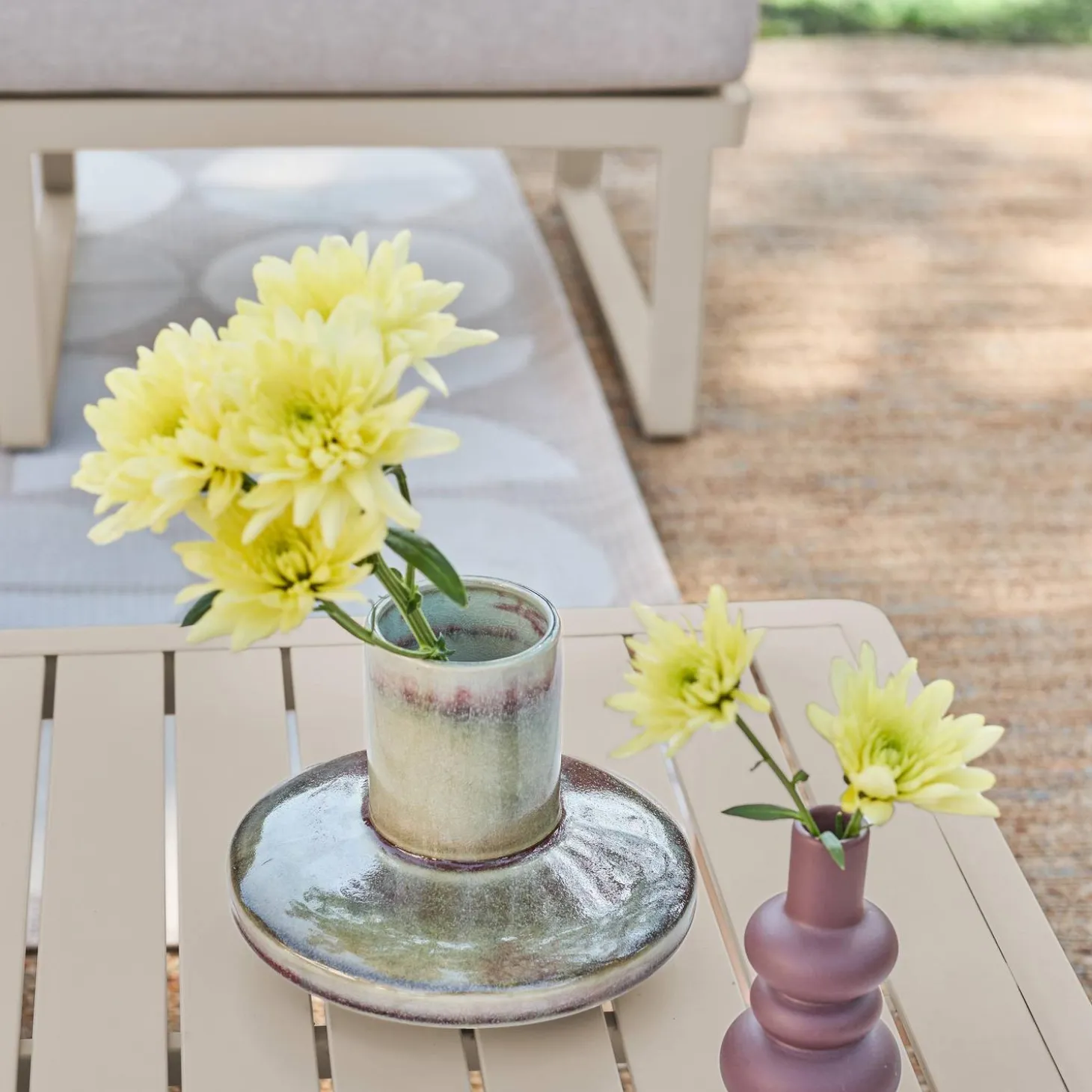 Conjunto de jardim modular em alumínio, 4 lugares