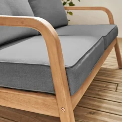Conjunto de jardim relax com sofá em madeira de acácia