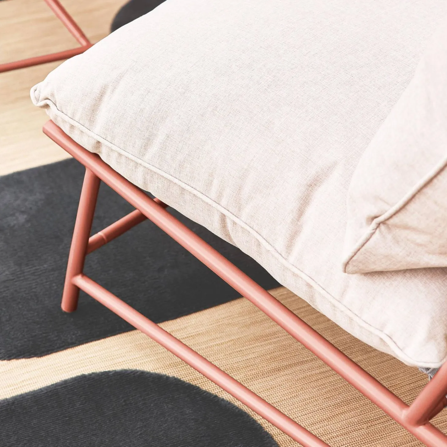 Conjunto de jardim relax em aço e textileno, 4 lugares