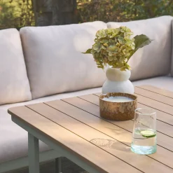 Conjunto de jardim relax em madeira de acácia e alumínio de 8 lugares