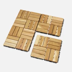 Conjunto de ladrilhos de madeira para pátio de 30x30cm