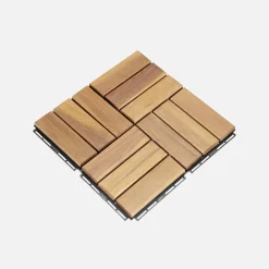 Conjunto de ladrilhos de madeira para pátio de 30x30cm