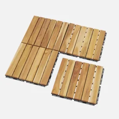 Conjunto de ladrilhos de madeira para decks de 30x30cm