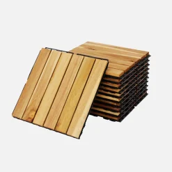 Conjunto de ladrilhos de madeira para decks de 30x30cm