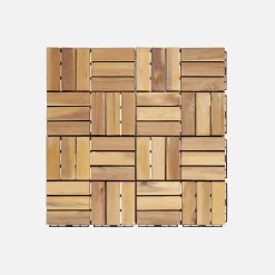 Conjunto de ladrilhos de madeira para pátio de 30x30cm