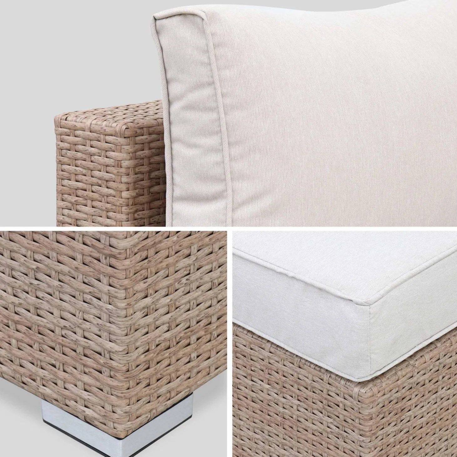 Conjunto de mobiliário de jardim com sofá em resina tecida de 5 lugares