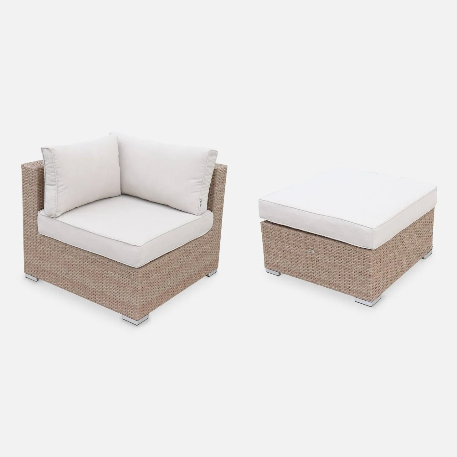 Conjunto de mobiliário de jardim com sofá em resina tecida de 5 lugares