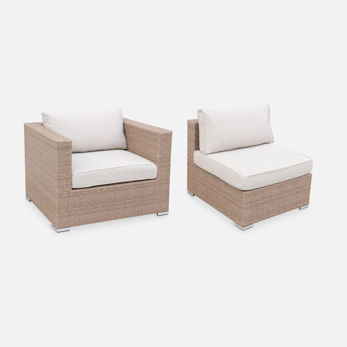 Conjunto de mobiliário de jardim com sofá em resina tecida de 5 lugares