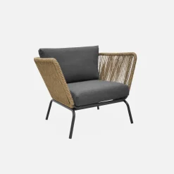 Conjunto de mobiliário de jardim baixo, 4 lugares