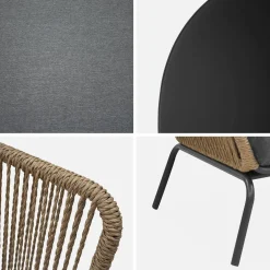 Conjunto de mobiliário de jardim baixo, 4 lugares