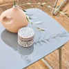 Conjunto de mobiliário de jardim relax em metal e resina natural, 4 lugares