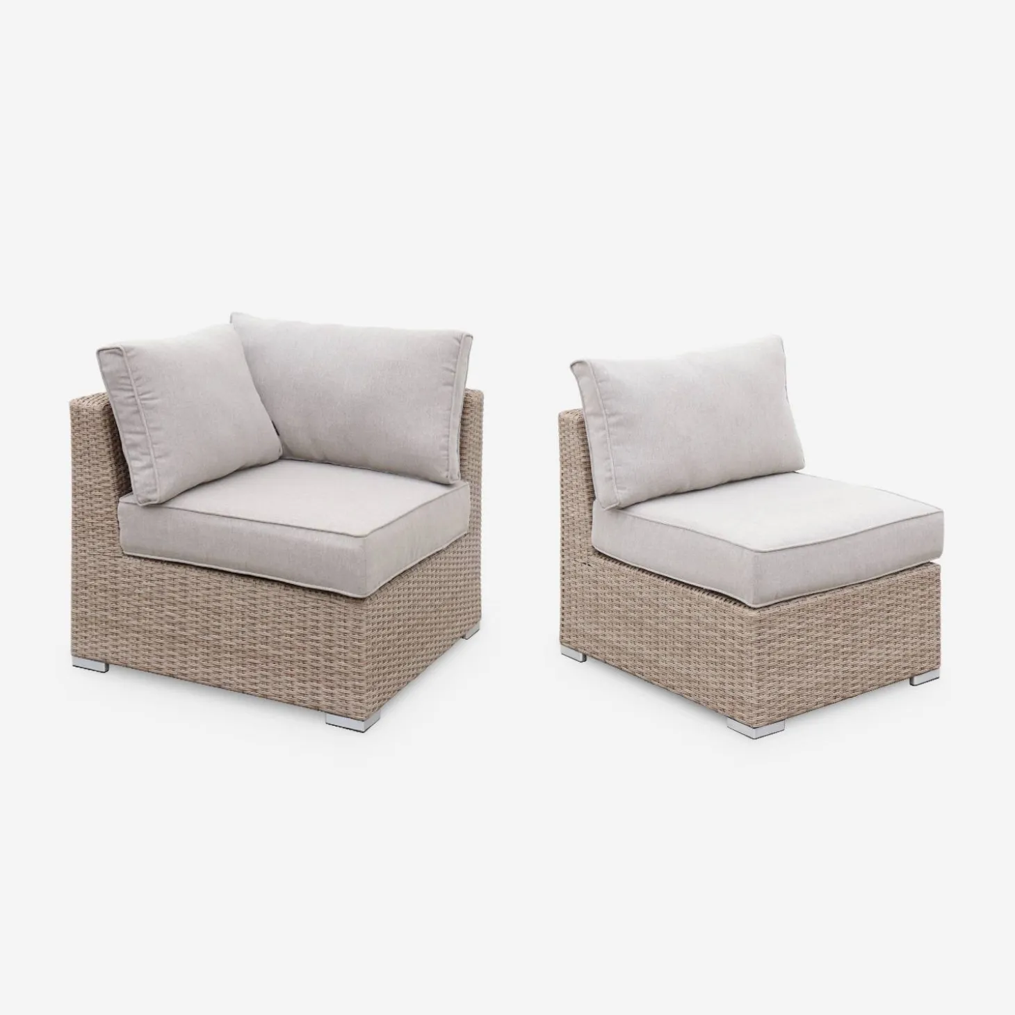 Conjunto de mobiliário de jardim com sofá em resina tecida, 5 lugares