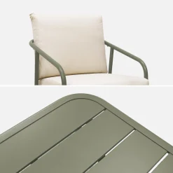 Conjunto de mobiliário de jardim em metal, 4 lugares