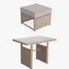 Conjunto de mobiliário de jardim em resina trançada com mesa, 6 lugares