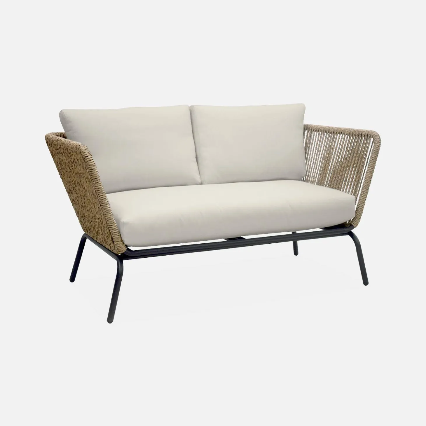 Conjunto de mobiliário de jardim baixo, 4 lugares
