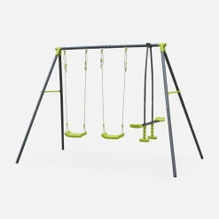 Conjunto de parque infantil com baloiço, 4 lugares