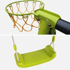 Conjunto de parque infantil com baloiço e escorrega