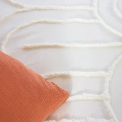 Conjunto de roupa de cama com arcos tufados retro em algodão